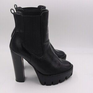 Truffle Collection Groove 12 Black Ultra High Platform Heel Chelsea Boots EU 38